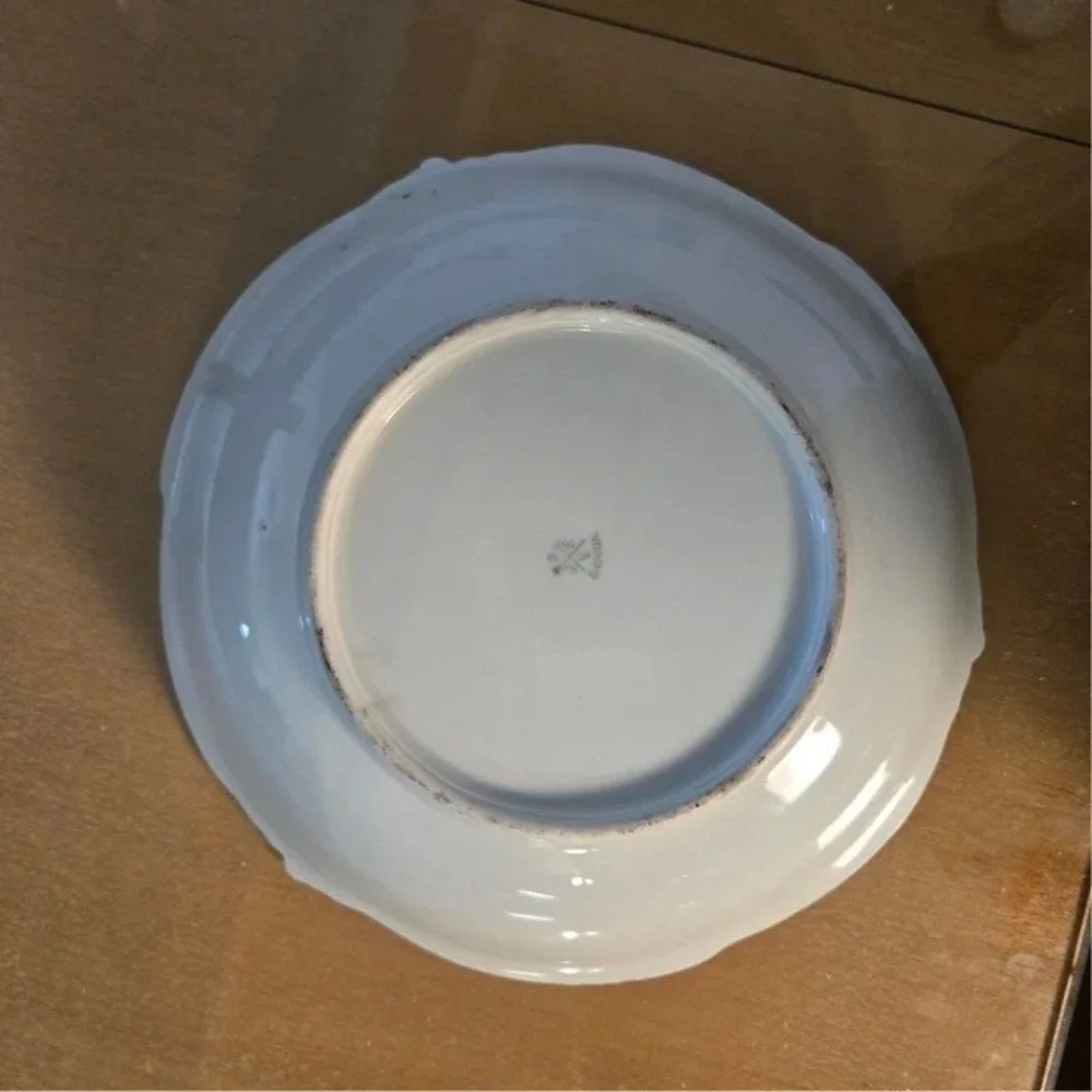 Antique Bavaria JPSV Serving Bowl Green w/ Roses‎ 10